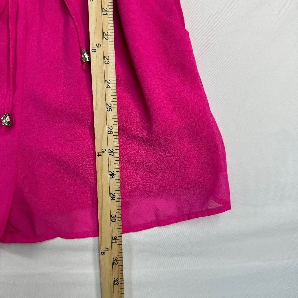 Ya Los Angeles Sleeveless Romper Womens Size Small Hot Pink Pockets Open Back - Picture 7 of 12
